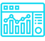 Icon of a bar graph depicting statistics