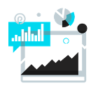 Icon of a graph representing the site performance part of benchmarking SEO service
