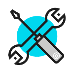 Icon of a wrench and screwdriver representing the technical part of benchmarking SEO service
