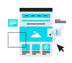 Icon of website elements representing the content part of benchmarking SEO service