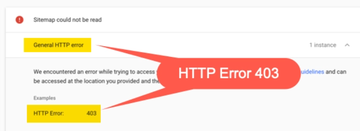 HTTP error example